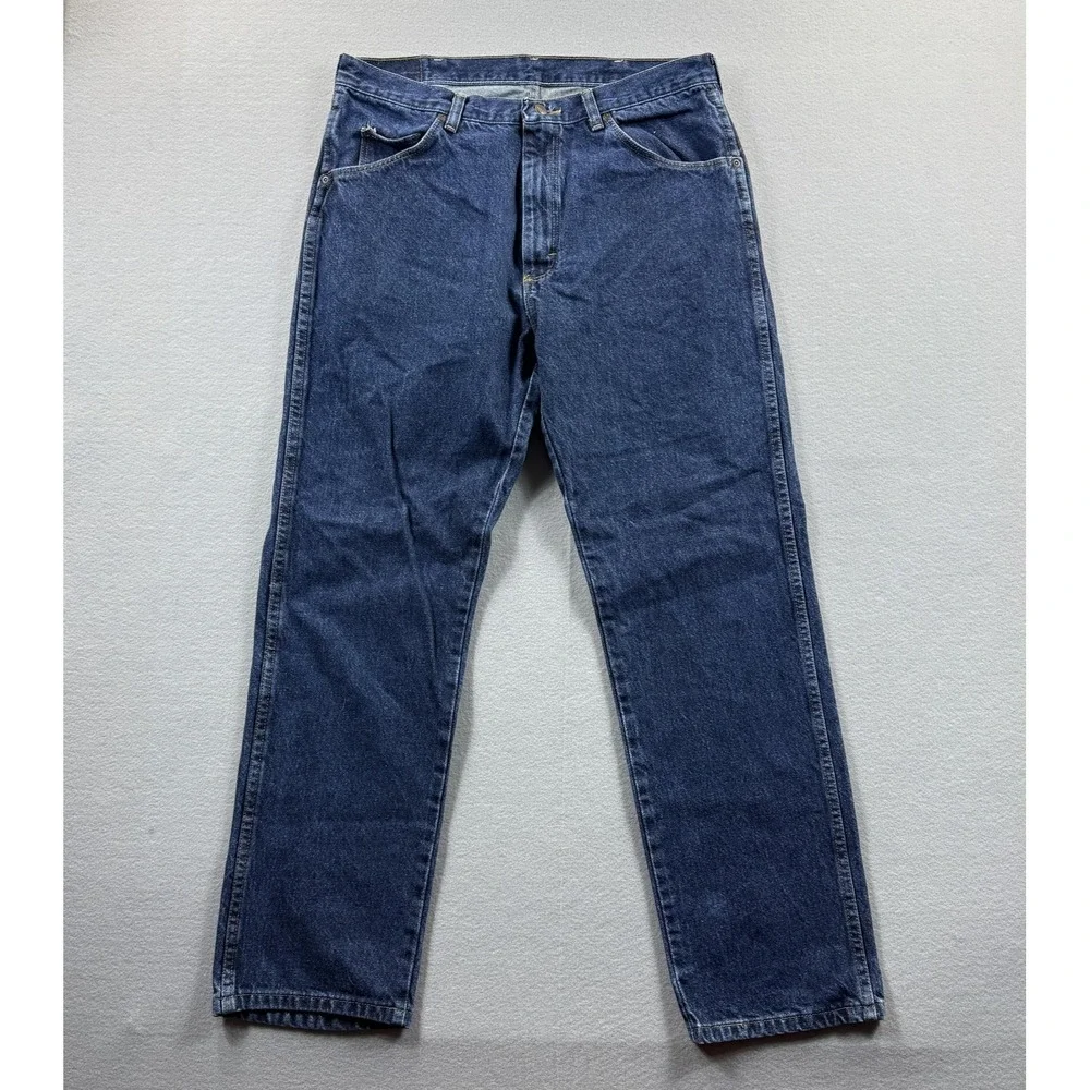 Wrangler Jeans Mens‎ 36x30 Blue Medium Wash Regular Straight Leg Denim Casual